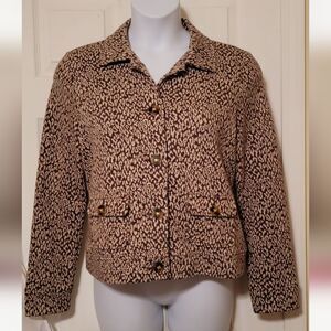 #343 Charter Club brown/cream jacket - Size: Large